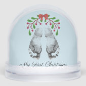 Baby Eerste Kerstfoto Sneeuw Wereldbol Sneeuwbol (Voorkant)