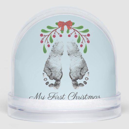 Baby Eerste Kerstfoto Sneeuw Wereldbol Sneeuwbol (Voorkant)