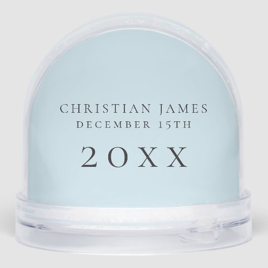 Baby Eerste Kerstfoto Sneeuw Wereldbol Sneeuwbol (Achterkant)