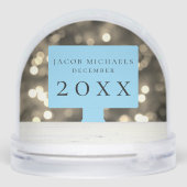 Baby Eerste Kerstfoto Sneeuw Wereldbol Sneeuwbol (Achterkant)