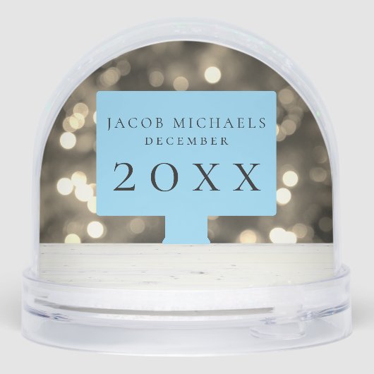 Baby Eerste Kerstfoto Sneeuw Wereldbol Sneeuwbol (Achterkant)