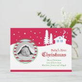 Baby eerste kerstfotokaart feestdagenkaart (Staand voorkant)