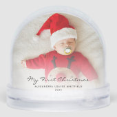 Baby Eerste Kerstfoto's Aangepast Sneeuwbol (Achterkant)