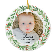 Baby eerste kerstfotoversiering