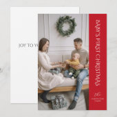 Baby eerste kerstkaart rood (Voorkant / Achterkant)