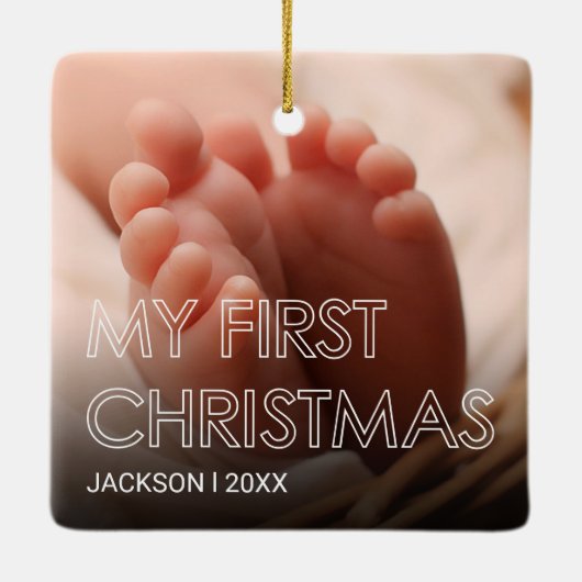 Baby Eerste kerstkeramische versiering Keramisch Ornament (Achterkant)