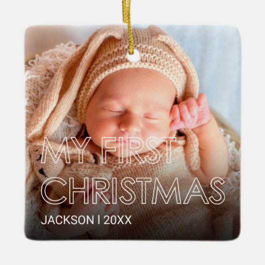 Baby Eerste kerstkeramische versiering Keramisch Ornament (Voorkant)