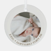 Baby Eerste Kerstkerkerst | Aangepaste foto en tek Glas Ornament (Achterkant)