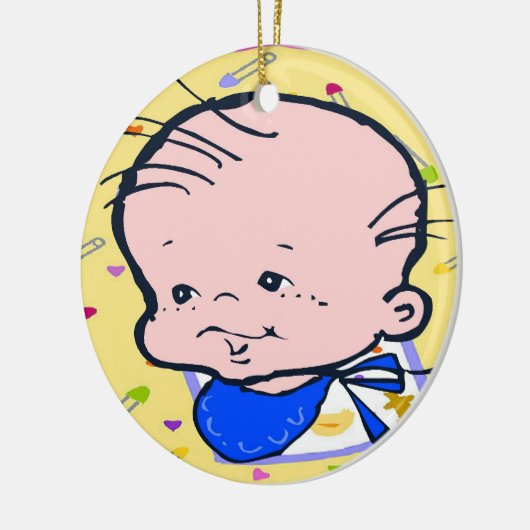 Baby Eerste Kerstkerst Keramisch Ornament (Links)