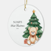 Baby Eerste Kerstkerst Keramisch Ornament (Links)
