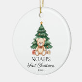 Baby Eerste Kerstkerst Keramisch Ornament (Links)
