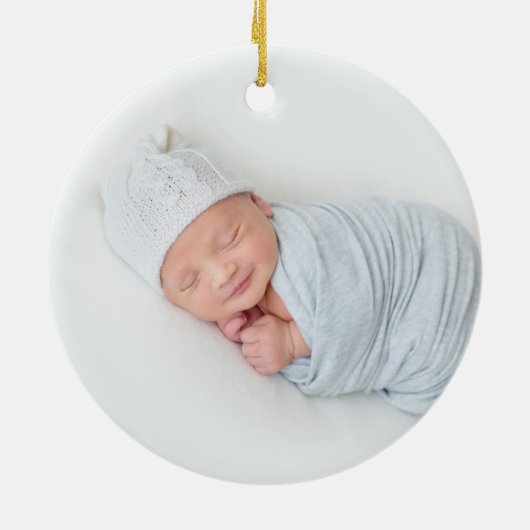 Baby Eerste Kerstkerst Keramisch Ornament (Achterkant)
