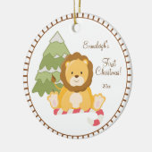 Baby Eerste Kerstkerst: Lion Keramisch Ornament (Links)