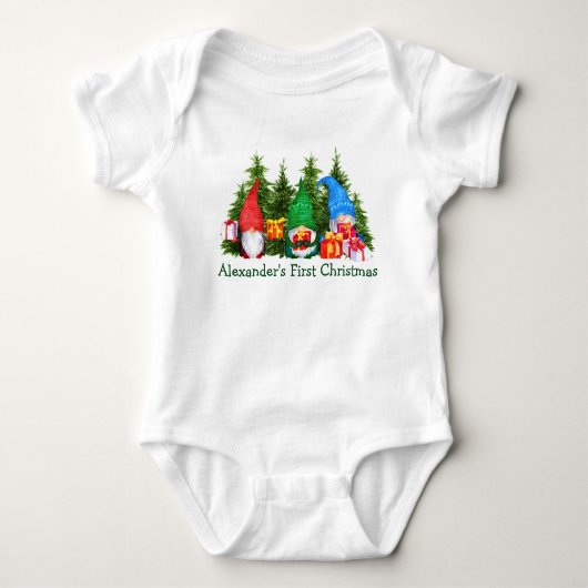 Baby eerste kerstkerstkerstcadeautjes met bomen romper (Voorkant)