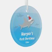 Baby Eerste kerstmanshaai Glass Ornament (Voorkant Rechts)
