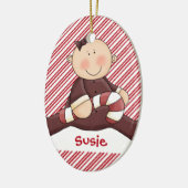 Baby Eerste kerstmeisje Keramisch Ornament (Links)