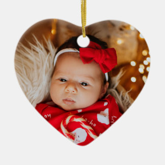 Baby Eerste Kerstmis Aandenken Festieve Foto Keramisch Ornament