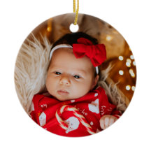 Baby Eerste Kerstmis Aandenken Festieve Foto