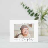 Baby Eerste Kerstmis, Aankondiging met Foto Briefkaart (Staand voorkant)