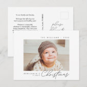Baby Eerste Kerstmis, Aankondiging met Foto Briefkaart (Voorkant / Achterkant)