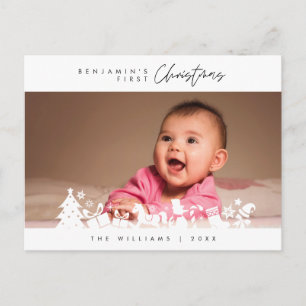 Baby Eerste Kerstmis, Aankondiging met Foto Briefkaart