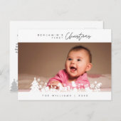 Baby Eerste Kerstmis, Aankondiging met Foto Briefkaart (Voorkant / Achterkant)