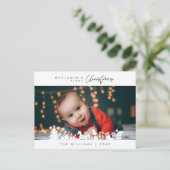 Baby Eerste Kerstmis, Aankondiging met Foto Briefkaart (Staand voorkant)