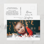Baby Eerste Kerstmis, Aankondiging met Foto Briefkaart (Voorkant / Achterkant)