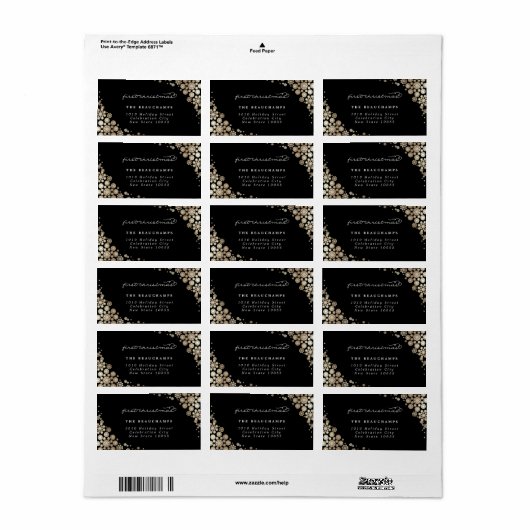 Baby Eerste Kerstmis Adres Elegant Snowflakes Etiket (Full Sheet)