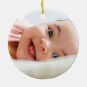 Baby eerste kerstmis Blush Roos Beer Keramisch Ornament (Achterkant)