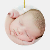 Baby Eerste Kerstmis Blush Roos Elephant Keramisch Ornament (Achterkant)