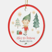 Baby Eerste Kerstmis Elf Snowflake Traditioneel Ro Keramisch Ornament (Links)