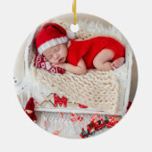 Baby Eerste Kerstmis Elf Snowflake Traditioneel Ro Keramisch Ornament (Achterkant)