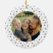 Baby Eerste Kerstmis familie van drie gewoonte Keramisch Ornament (Achterkant)