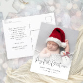 Baby Eerste Kerstmis Geboorte Datum Foto Overlay Feestdagenkaart