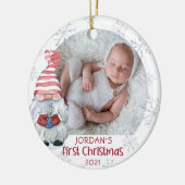Baby Eerste Kerstmis Gnome Snowflake Keramisch Ornament (Links)