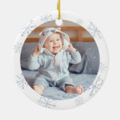 Baby Eerste Kerstmis Gnome Snowflake Keramisch Ornament (Achterkant)