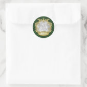 Baby Eerste Kerstmis Groen Plaid Ronde Sticker (Tas)