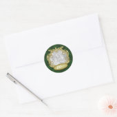 Baby Eerste Kerstmis Groen Plaid Ronde Sticker (Envelop)
