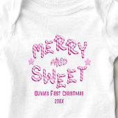 Baby Eerste Kerstmis Merry en Sweet Candy Cane Romper
