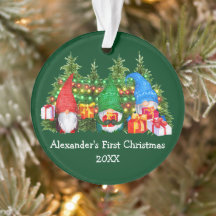 Baby Eerste Kerstmis met Gnomes Green