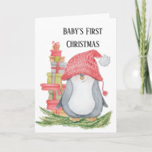 Baby Eerste Kerstmis met pinguïn en Cadeaus