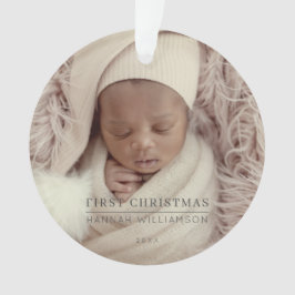 Baby Eerste Kerstmis Moderne Minimale Foto Ornament