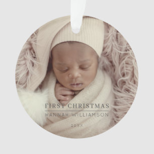 Baby Eerste Kerstmis Moderne Minimalistische Foto Ornament
