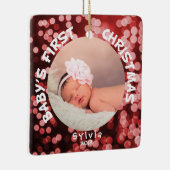 Baby Eerste Kerstmis - Persoonlijke foto Keramisch Ornament (Rechts)
