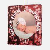 Baby Eerste Kerstmis - Persoonlijke foto Keramisch Ornament (Links)