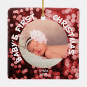 Baby Eerste Kerstmis - Persoonlijke foto Keramisch Ornament (Achterkant)