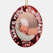 Baby Eerste Kerstmis - Persoonlijke foto Keramisch Ornament (Rechts)