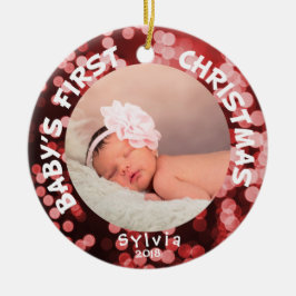Baby Eerste Kerstmis - Persoonlijke foto Keramisch Ornament