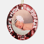 Baby Eerste Kerstmis - Persoonlijke foto Keramisch Ornament (Links)